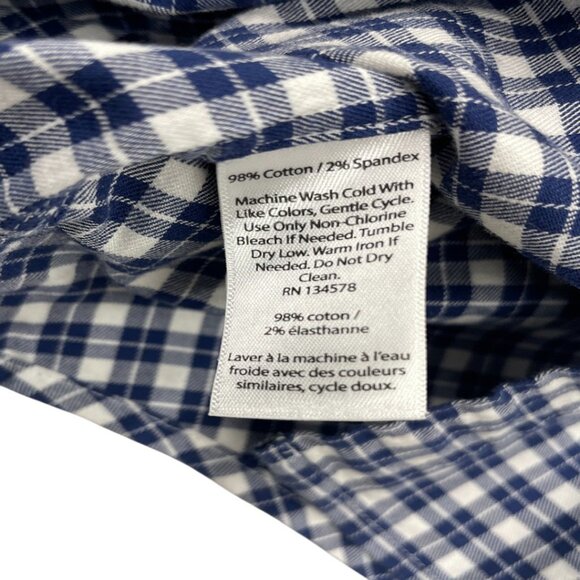 Vineyard Vines Whale Tucker Blue Plaid Button Long Sleeve Cotton Shirt Men's M - Picture 8 of 9